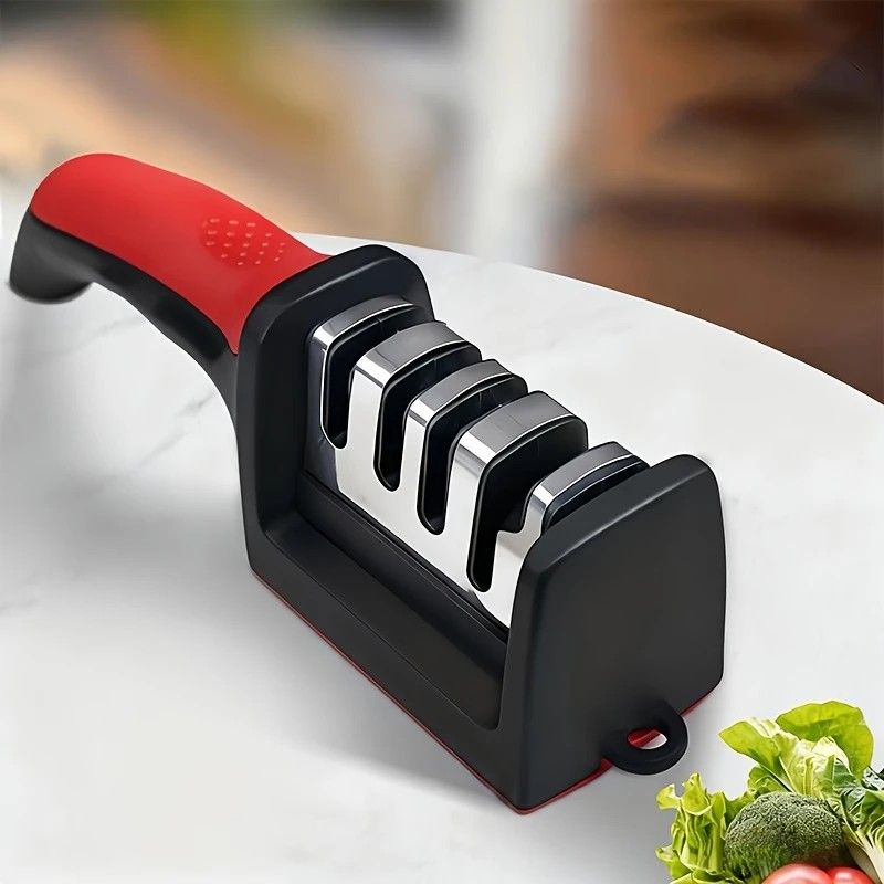 Four - stage Professional Knife Sharpener - High - precision Sharpening Stones (Diamond and Ceramic Sharpening Stones), with Anti - slip Handle - Easy to Use, Quick Sharpening, Durable Performance - Image 1