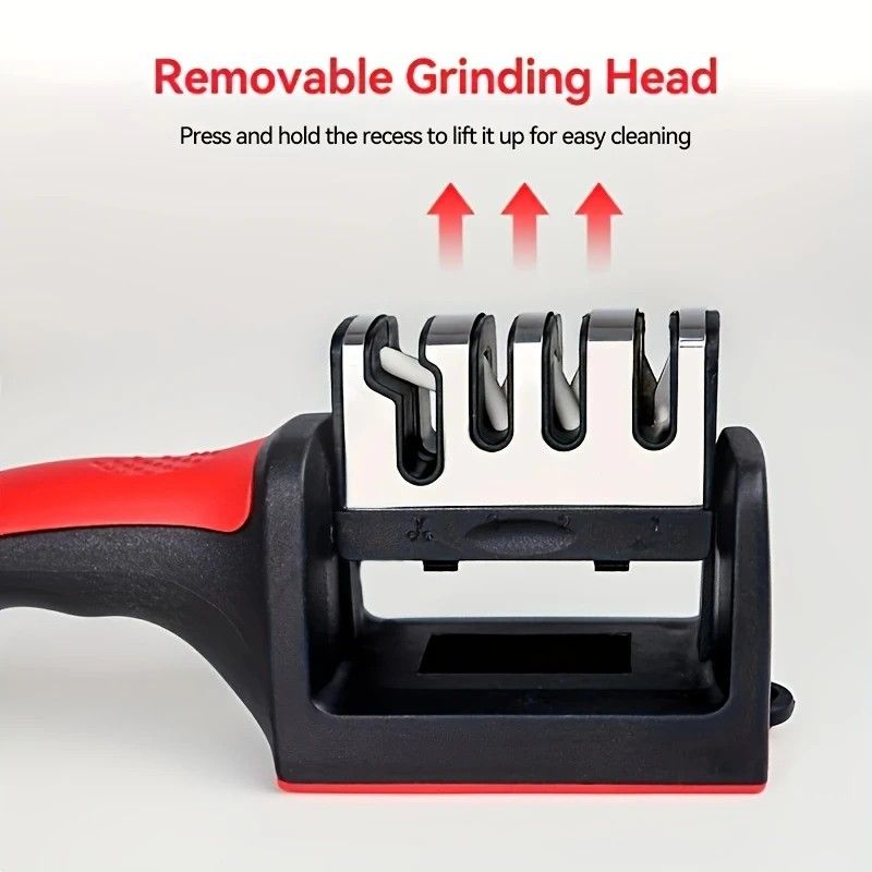 Four - stage Professional Knife Sharpener - High - precision Sharpening Stones (Diamond and Ceramic Sharpening Stones), with Anti - slip Handle - Easy to Use, Quick Sharpening, Durable Performance - Image 2