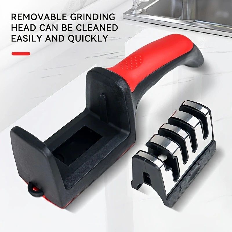 Four - stage Professional Knife Sharpener - High - precision Sharpening Stones (Diamond and Ceramic Sharpening Stones), with Anti - slip Handle - Easy to Use, Quick Sharpening, Durable Performance - Image 7