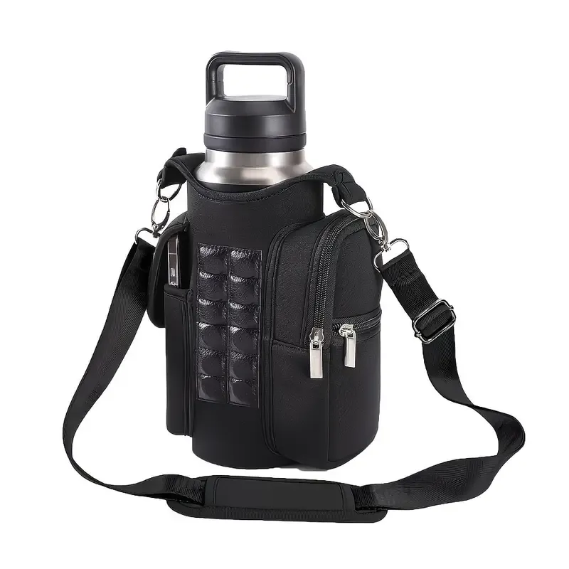 Double Row 12 Magnet Sports Water Bottle Bag: Magnetic attachment stays rock-solid, multi-scenario compatibility frees your hands, thickened wear-resistant fabric with thoughtful details, making sports and travel worry-free and efficient./PINK - Image 2