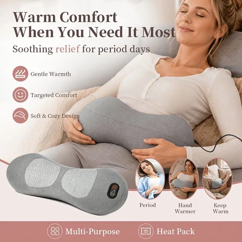 Graphene Heating Vibration Lumbar Massager, 3 in 1 Back Cushion, Lumbar Support + Massage & Heat Therapy, Deep Relaxation for a Warm Sleep - Image 2