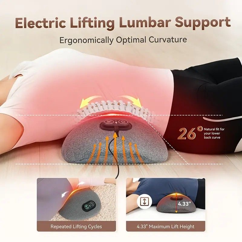 Graphene Heating Vibration Lumbar Massager, 3 in 1 Back Cushion, Lumbar Support + Massage & Heat Therapy, Deep Relaxation for a Warm Sleep - Image 3