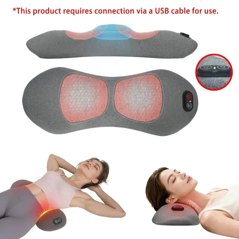 Graphene Heating Vibration Lumbar Massager, 3 in 1 Back Cushion, Lumbar Support + Massage & Heat Therapy, Deep Relaxation for a Warm Sleep - Image 4