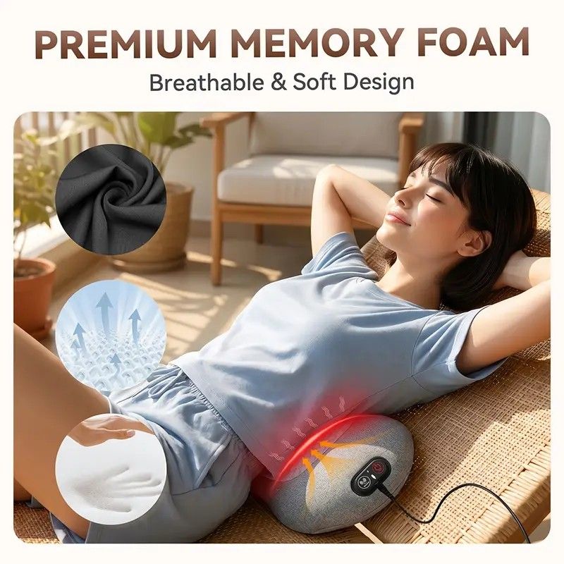 Graphene Heating Vibration Lumbar Massager, 3 in 1 Back Cushion, Lumbar Support + Massage & Heat Therapy, Deep Relaxation for a Warm Sleep - Image 6