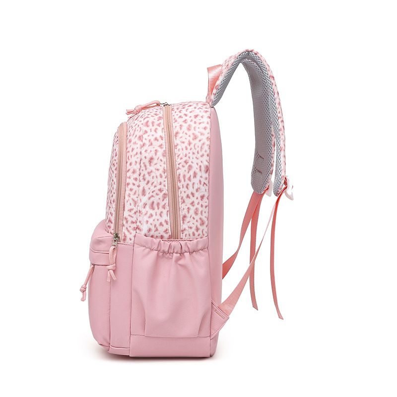 Pink Leopard Print Water-Resistant Backpack, Lightweight with Large Capacity, Laptop Compartment Included, Essential for Commuting and Campus./pink - Image 5