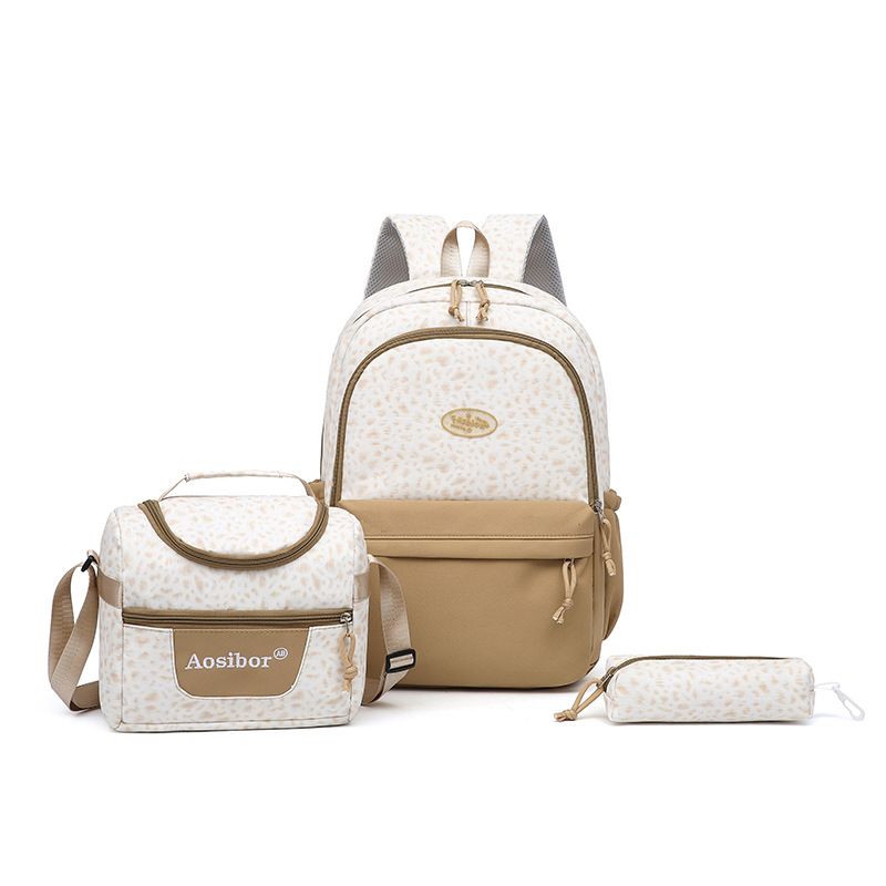 Leopard Print Water-Resistant Backpack(khaki), Lightweight with Large Capacity, Laptop Compartment Included, Essential for Commuting and Campus./khaki - Image 1