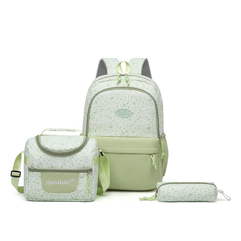 Leopard Print Water-Resistant Backpack(green), Lightweight with Large Capacity, Laptop Compartment Included, Essential for Commuting and Campus./GREEN - Image 1
