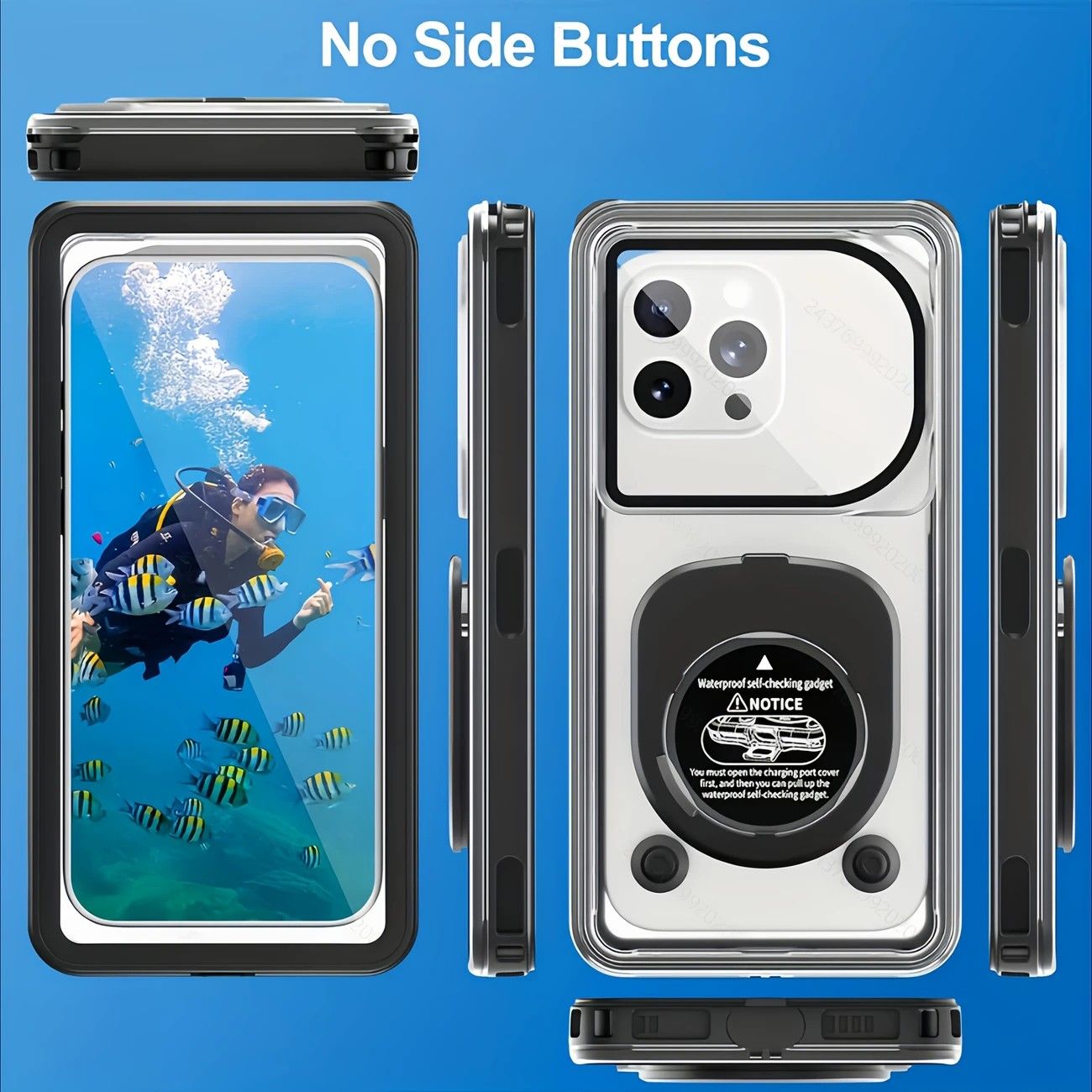 Newly Upgraded IPX8 Diving Phone Case, 15m Waterproof, 6.9-inch Universal, Surfing Swimming Underwater Photography, Shockproof and Scratch-Resistant.black - Image 2