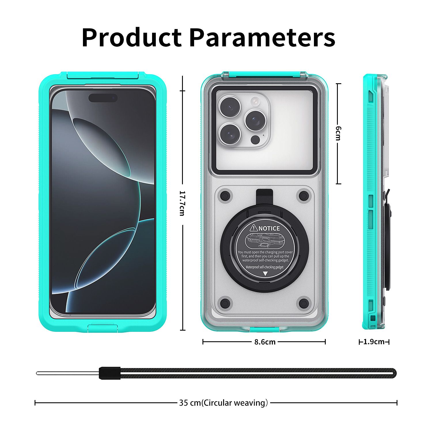 Newly Upgraded IPX8 Diving Phone Case, 15m Waterproof, 6.9-inch Universal, Surfing Swimming Underwater Photography, Shockproof and Scratch-Resistant.light blue - Image 1