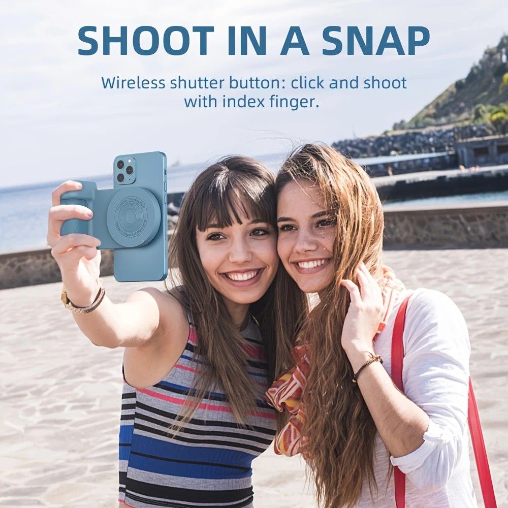 Magnetic Phone Photography Grip | Compatible with iPhone & Android, 360° Fill Light with Bluetooth Remote, Ideal for Live Streaming & Vlogging - Image 2