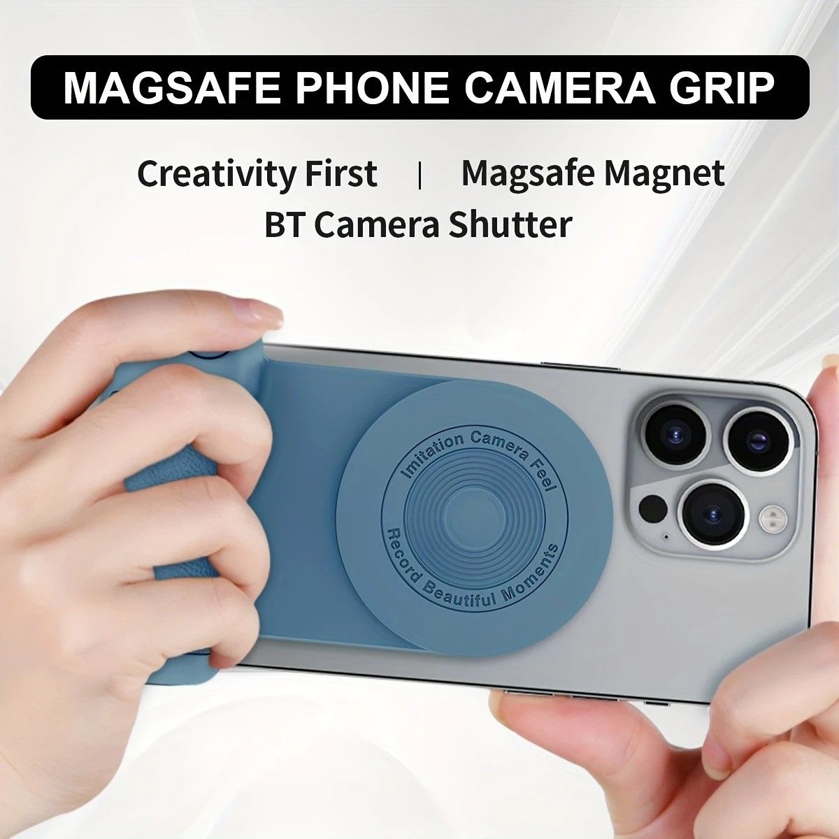 Magnetic Phone Photography Grip | Compatible with iPhone & Android, 360° Fill Light with Bluetooth Remote, Ideal for Live Streaming & Vlogging - Image 3