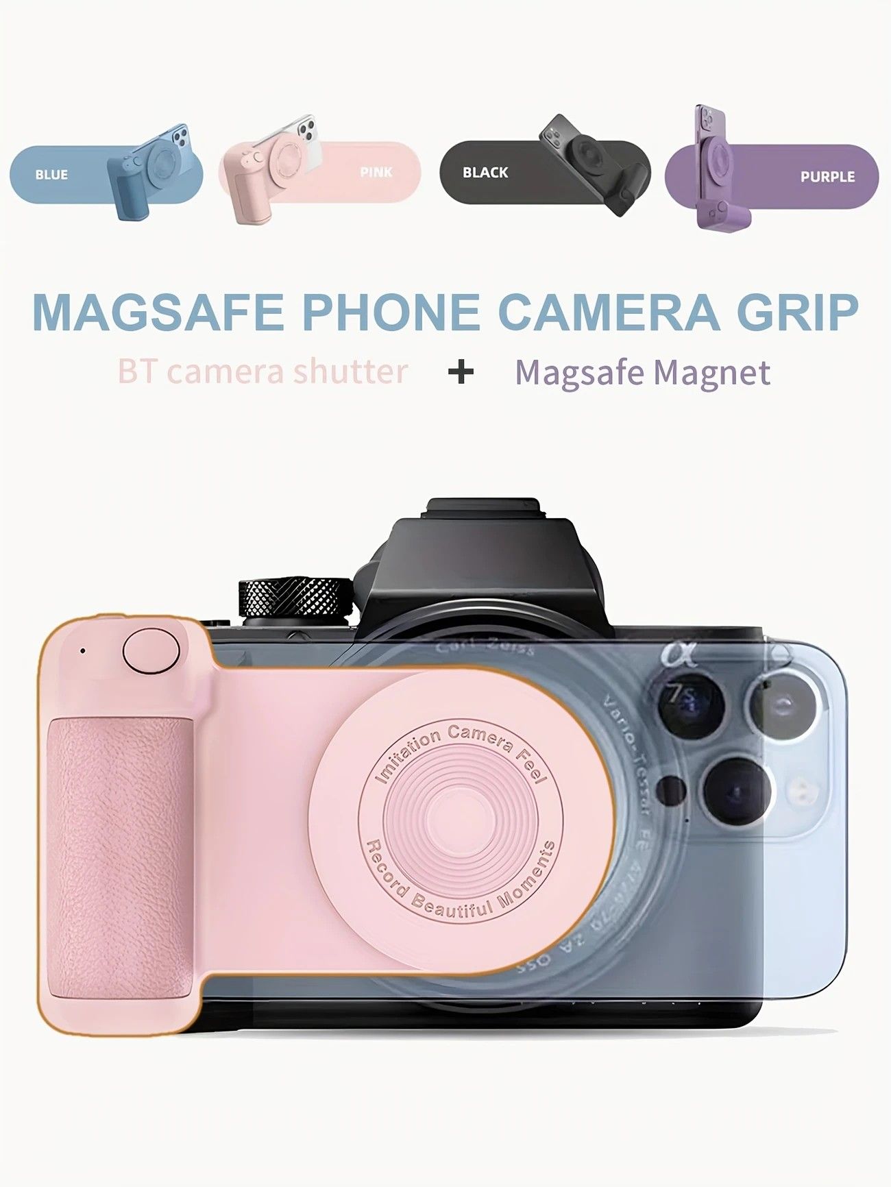 Magnetic Phone Photography Grip | Compatible with iPhone & Android, 360° Fill Light with Bluetooth Remote, Ideal for Live Streaming & Vlogging - Image 5