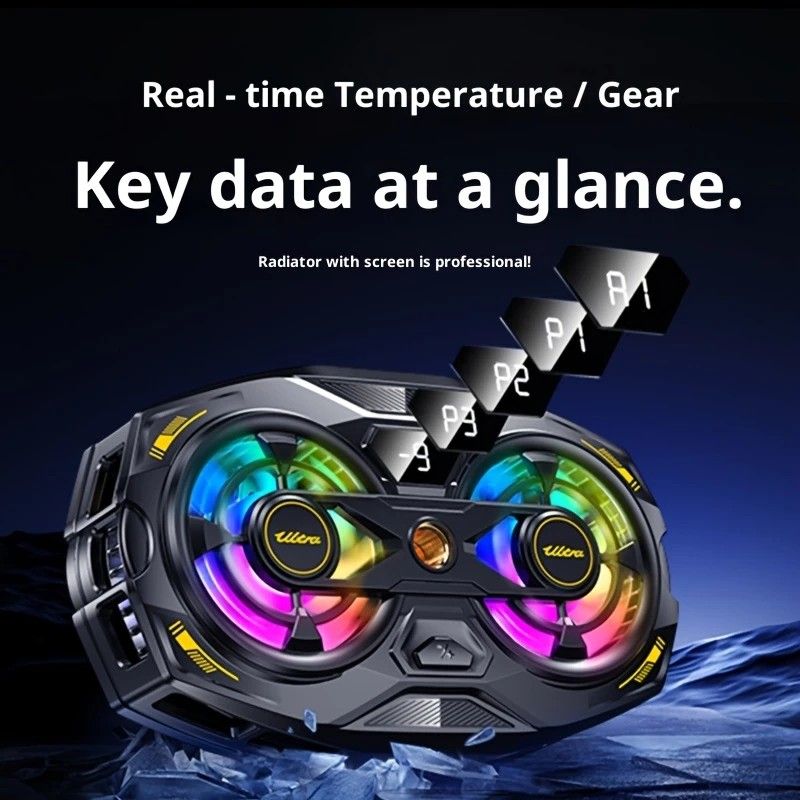 New Dual-Fan Phone Cooler with Digital Display – Designed for Gamers and Live Streamers. - Image 2