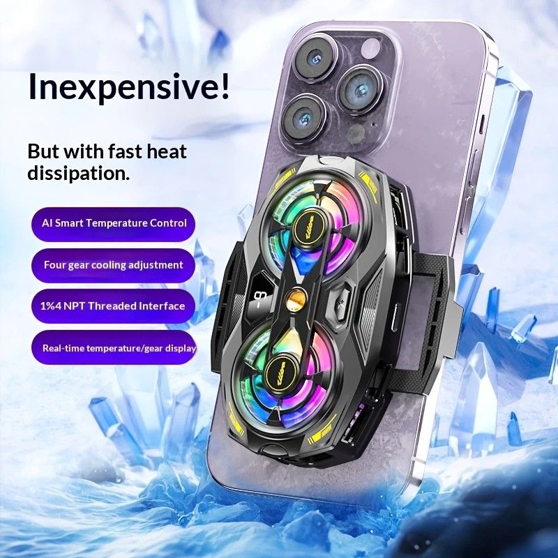 New Dual-Fan Phone Cooler with Digital Display – Designed for Gamers and Live Streamers. - Image 3
