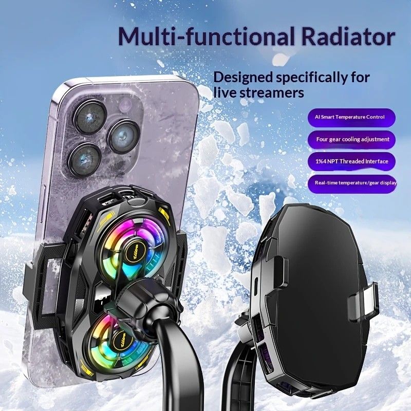 New Dual-Fan Phone Cooler with Digital Display – Designed for Gamers and Live Streamers. - Image 6
