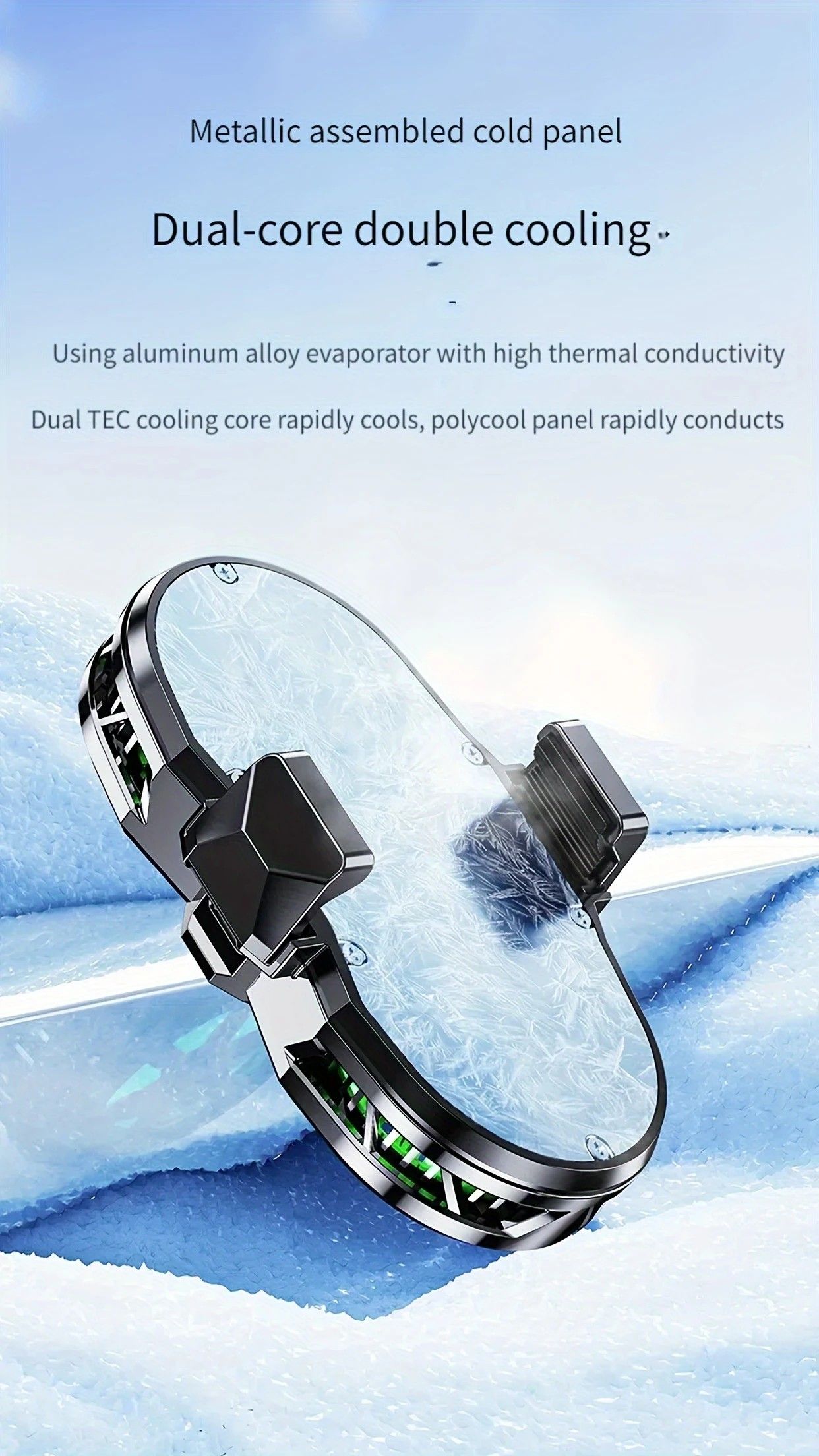 Semiconductor Cooling Fan Back Clip, Instant 3-Second Cooling, Large Area Heat Dissipation, Compatible with All Phone Models, Unobstructed Camera View for Live Streaming & Gaming.（Digital display model） - Image 2