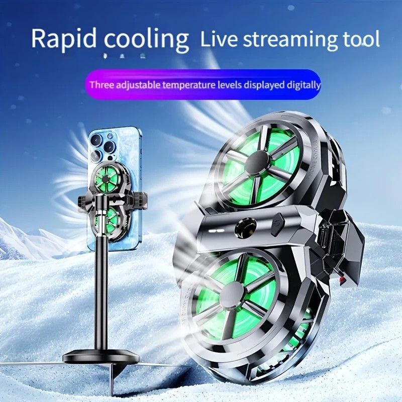 Semiconductor Cooling Fan Back Clip, Instant 3-Second Cooling, Large Area Heat Dissipation, Compatible with All Phone Models, Unobstructed Camera View for Live Streaming & Gaming.（Universal wheel payment） - Image 2