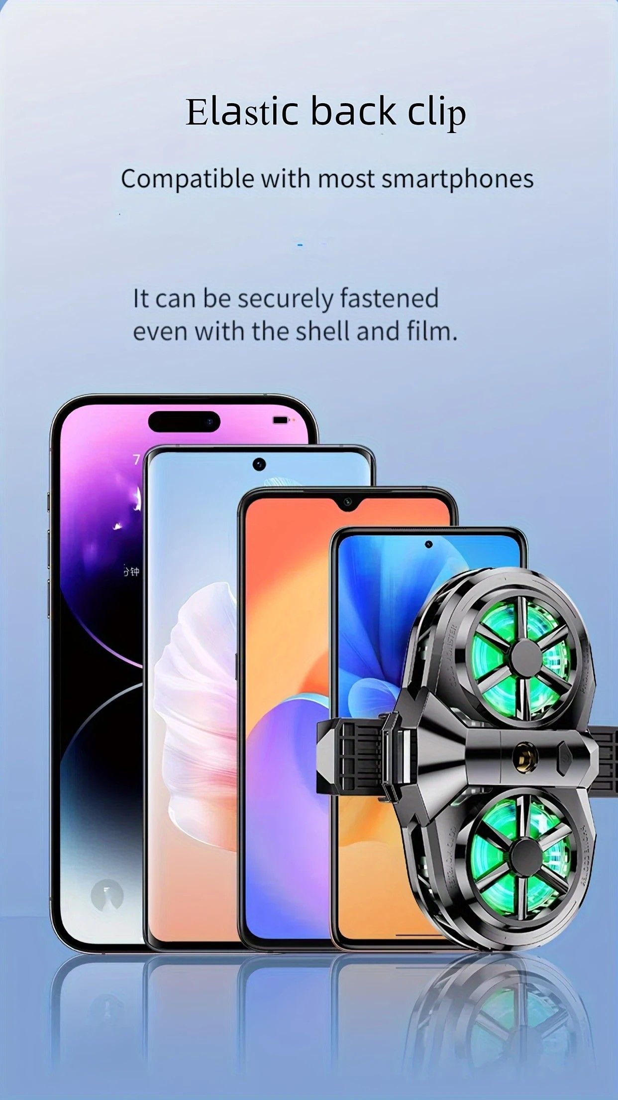 Semiconductor Cooling Fan Back Clip, Instant 3-Second Cooling, Large Area Heat Dissipation, Compatible with All Phone Models, Unobstructed Camera View for Live Streaming & Gaming.（Universal wheel payment） - Image 6