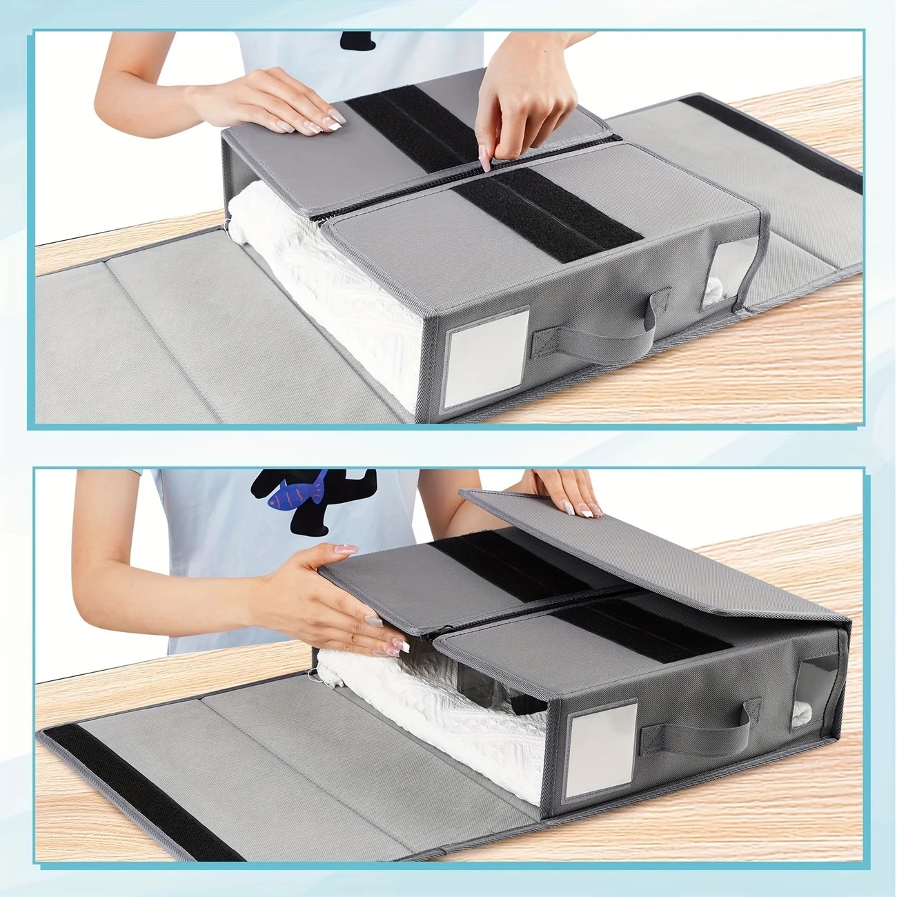 5PCS Foldable Bed Sheet Storage Box with Viewing Window, Your Neat Solution for Bedroom and Wardrobe Organization. - Image 5
