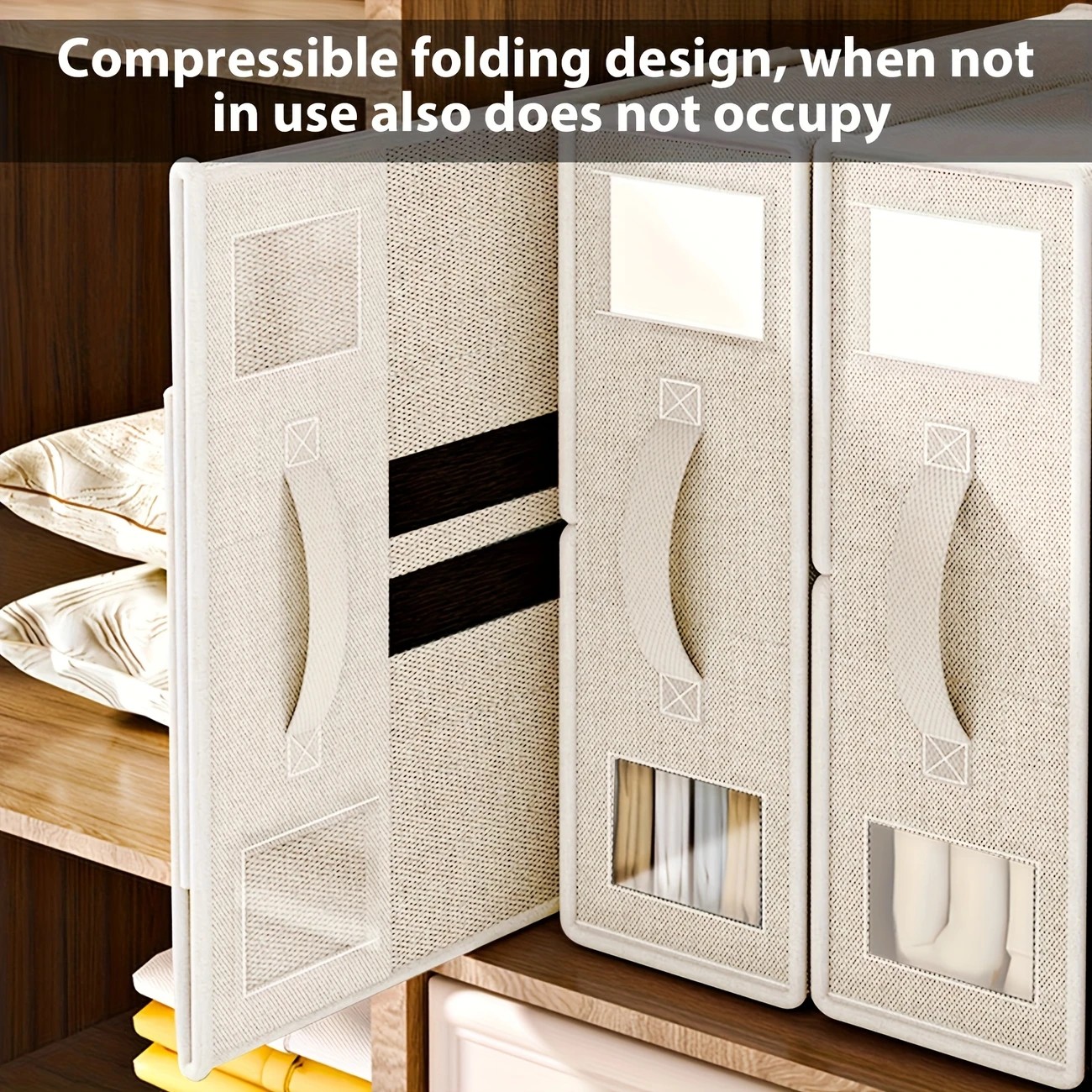 5PCS Foldable Bed Sheet Storage Box with Viewing Window, Your Neat Solution for Bedroom and Wardrobe Organization. - Image 6