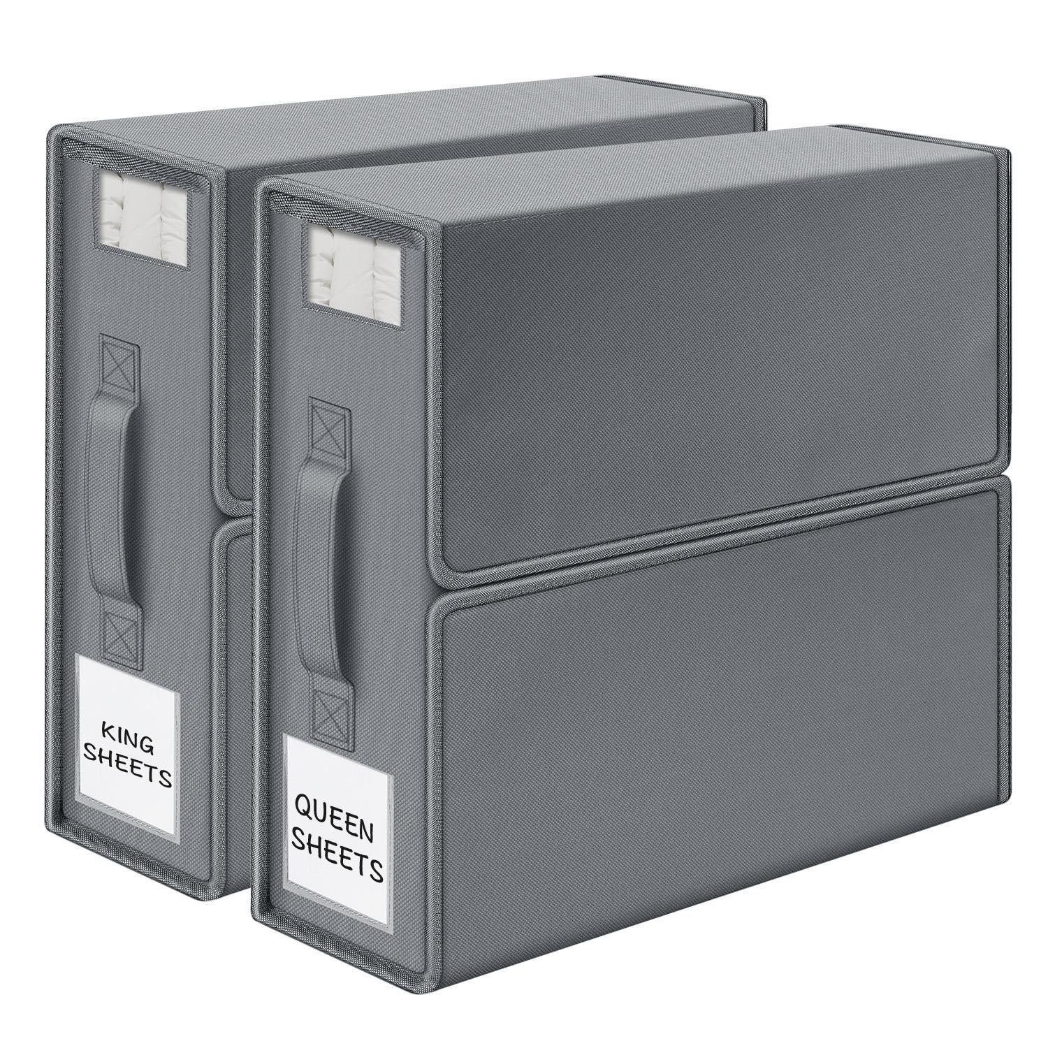 Foldable Bed Sheet Storage Box with Viewing Window, Your Neat Solution for Bedroom and Wardrobe Organization. - Image 2