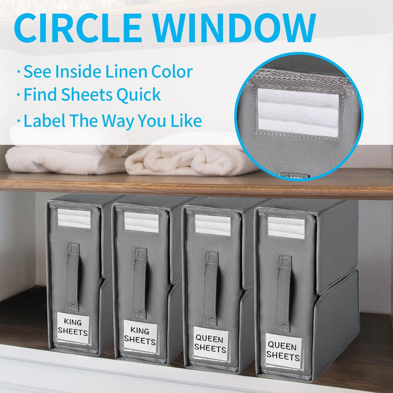 Foldable Bed Sheet Storage Box with Viewing Window, Your Neat Solution for Bedroom and Wardrobe Organization. - Image 3