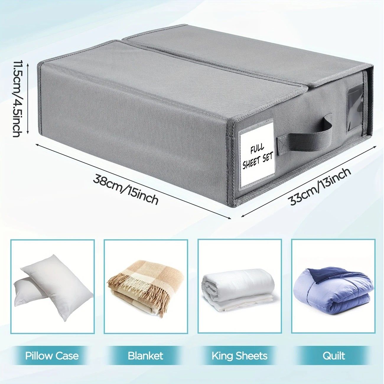 Foldable Bed Sheet Storage Box with Viewing Window, Your Neat Solution for Bedroom and Wardrobe Organization. - Image 4