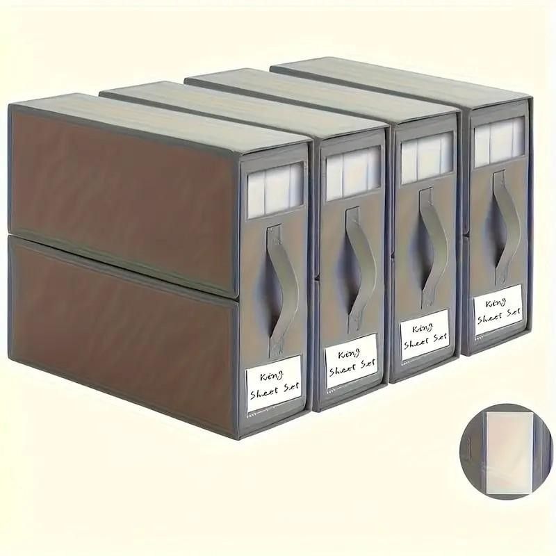 Foldable Bed Sheet Storage Box with Viewing Window, Your Neat Solution for Bedroom and Wardrobe Organization. - Image 6