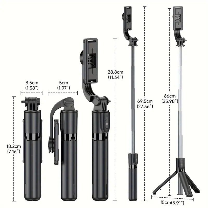 Upgraded Clamp Selfie Stick Tripod: Bluetooth Remote Control, Portable Detachable Design, One Rod, Multiple Functions - Image 2