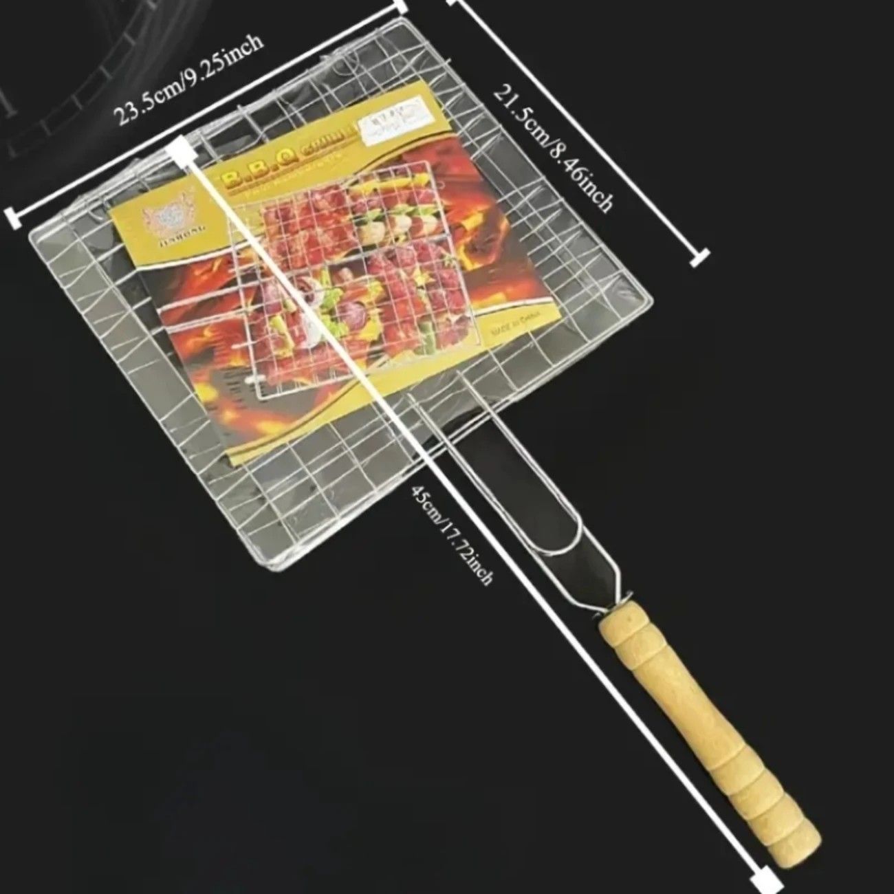 2PCS  Stainless Steel BBQ Clamp Commercial & Home Use Grill Mesh for Fish & Burgers - Image 1