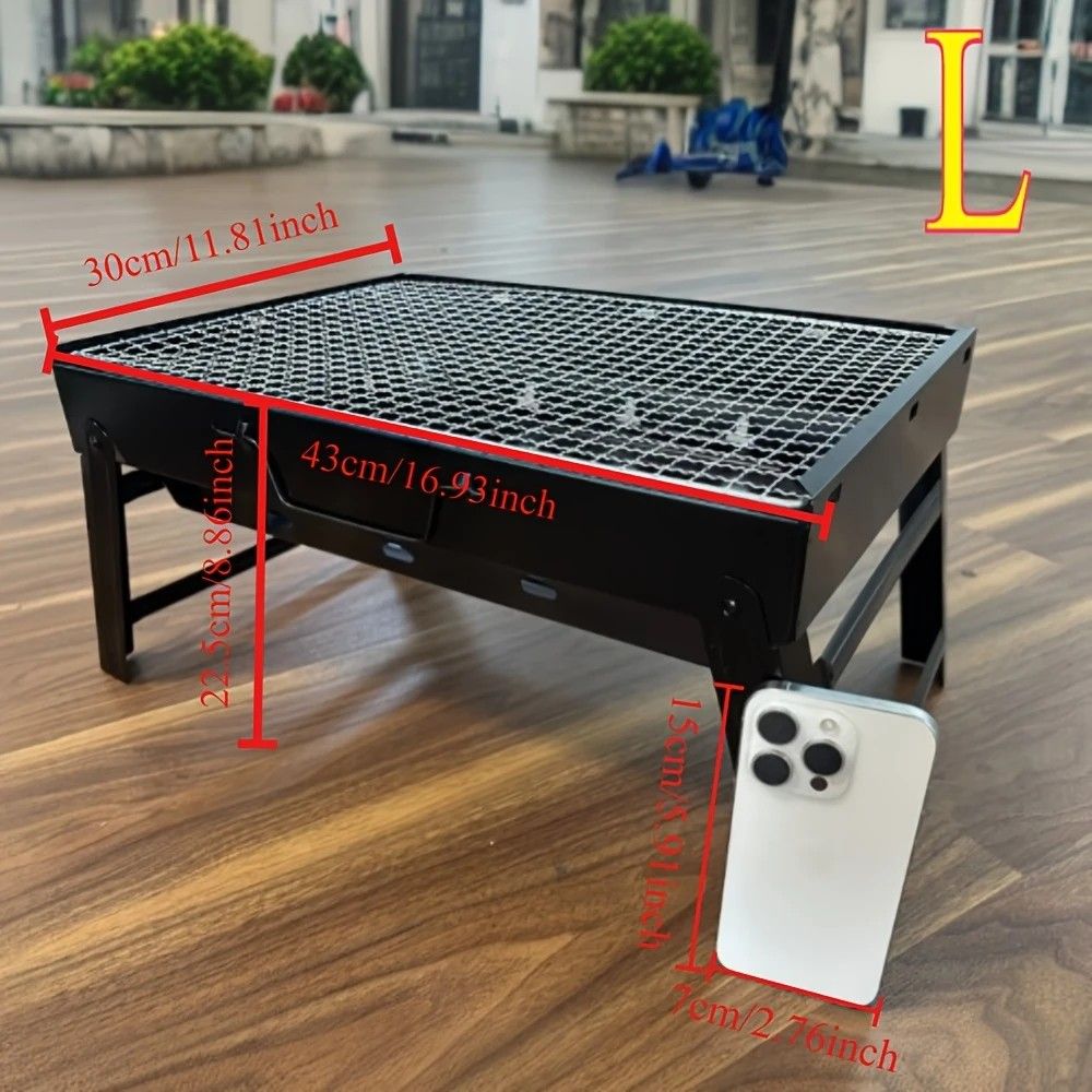 Weekend Essential Portable Foldable BBQ Grill Home & Camping Heavy Duty Steel No Assembly Required(Grand Kurogane.） - Image 2