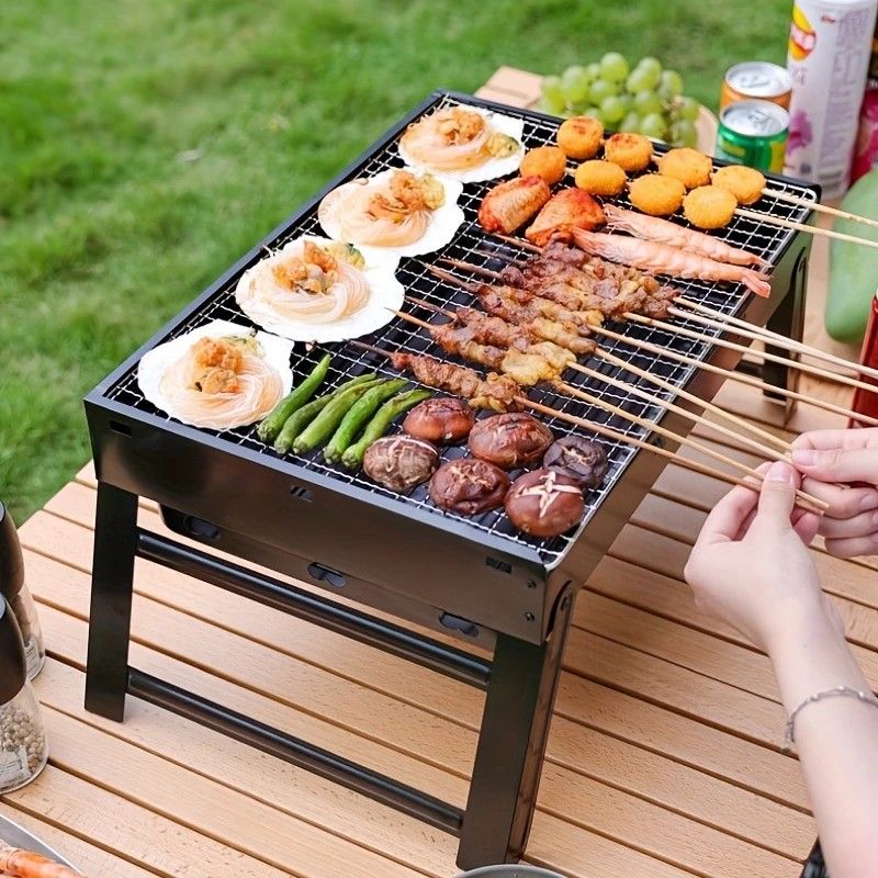 Weekend Essential Portable Foldable BBQ Grill Home & Camping Heavy Duty Steel No Assembly Required（Xiaoheigang） - Image 6