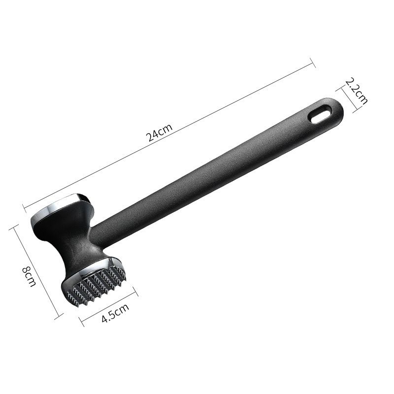 Dual-Sided Multi-Function Meat Mallet, 36 Spikes for Deep Tendon Cutting & Tenderizing, Flat Side for Smashing Cucumbers & Garlic, Nylon Handle with Zinc Alloy Head, Practical Kitchen Tool./silver - Image 2