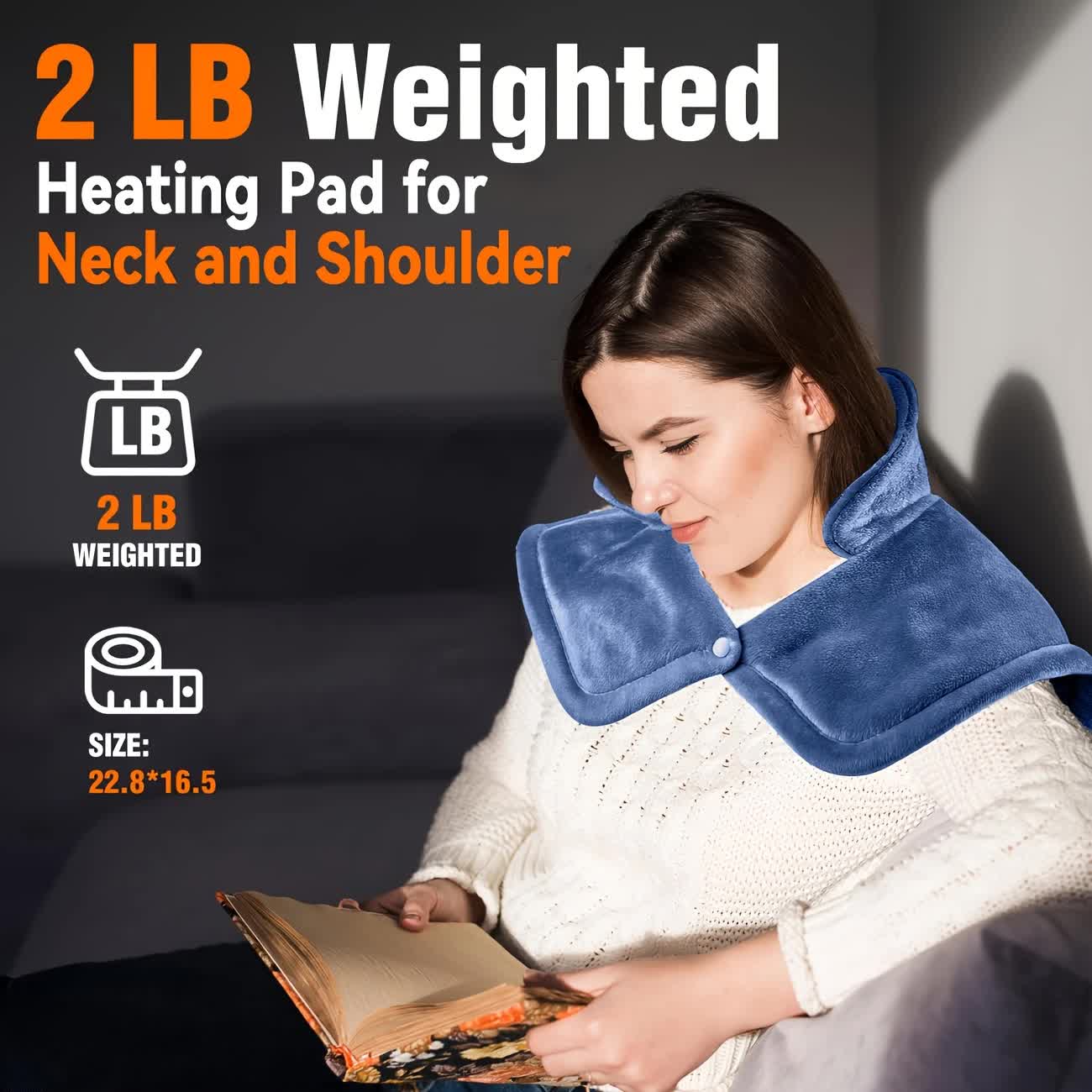 Dark grey This multifunctional electric heating pad: 6 temperature levels, 4 timer settings, magnetic interface, portable, machine washable, perfect for home relaxation and a warm gift. - Image 6
