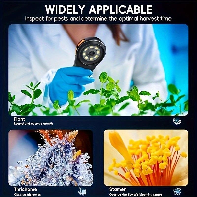 2 Inch 500X HD Portable Handheld Digital Microscope with Screen USB Connect to Computer for Plant Insect Repair Inspection.BLACK - Image 5