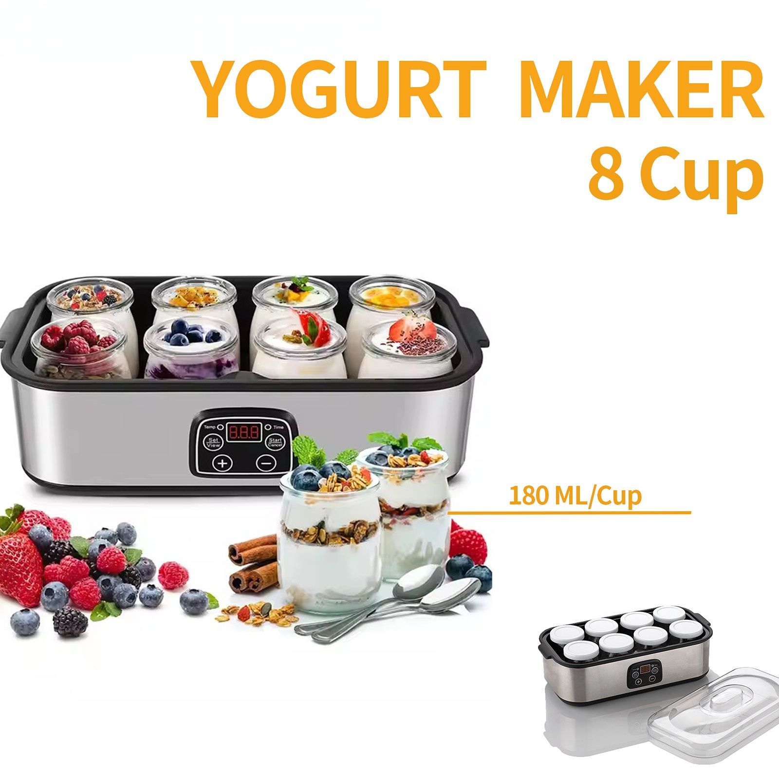 Eight-cup home yogurt maker, homemade with no additives, enjoy healthy deliciousness and freedom. - Image 2