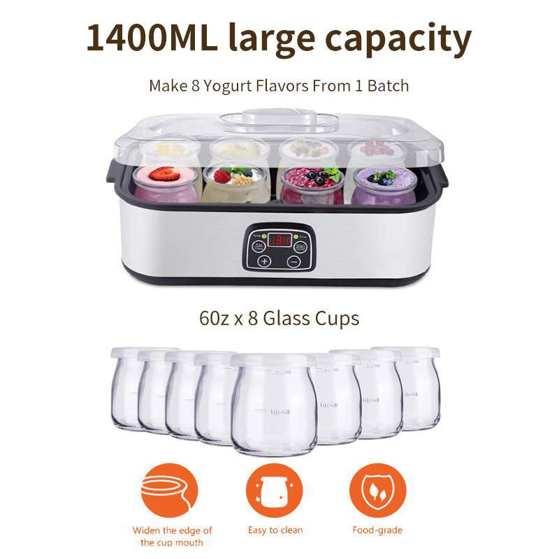 Eight-cup home yogurt maker, homemade with no additives, enjoy healthy deliciousness and freedom. - Image 4