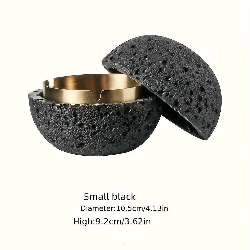 Nordic industrial style concrete ashtray, handcrafted with natural texture, detachable stainless steel bowl with anti-ash lid — easy to clean, durable, suitable for living rooms, bars, offices, ideal gift for Father’s Day, Christmas, housewarming.（Rock wh - Image 8