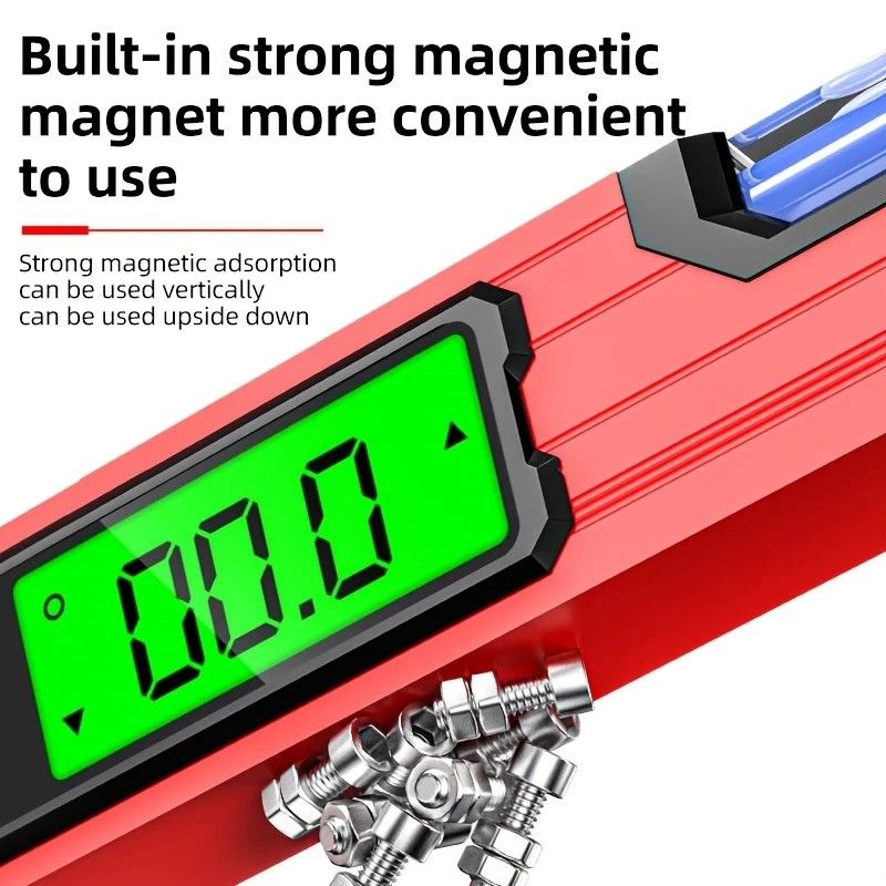 400mm Digital Level with Backlit LCD Display, Strong Magnetic Base, and Heavy-Duty Aluminum Alloy Material - Image 8
