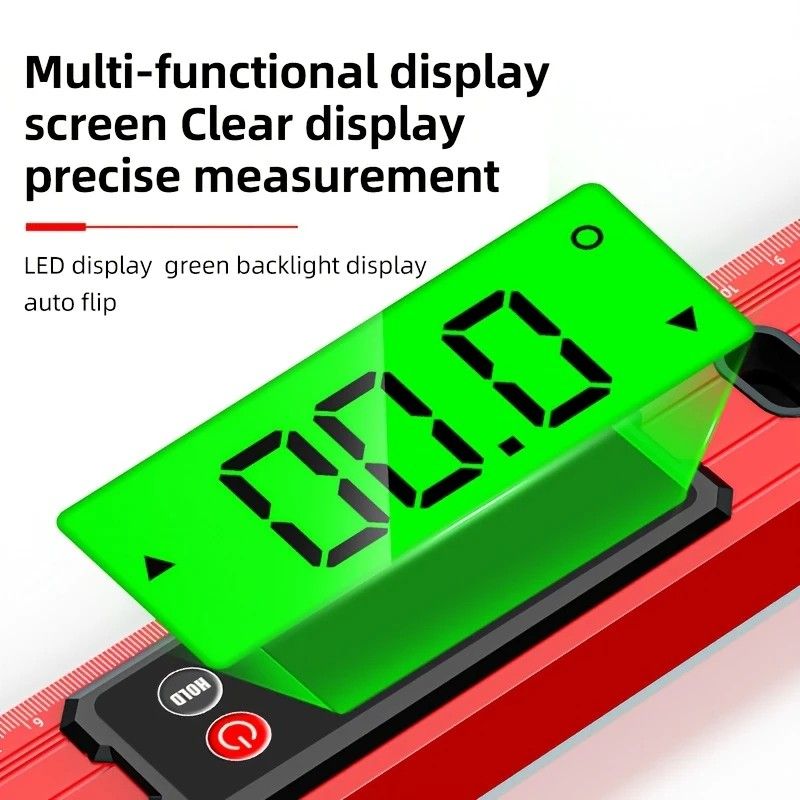 300mm Digital Level with Backlit LCD Display, Strong Magnetic Base, and Heavy-Duty Aluminum Alloy Material - Image 3