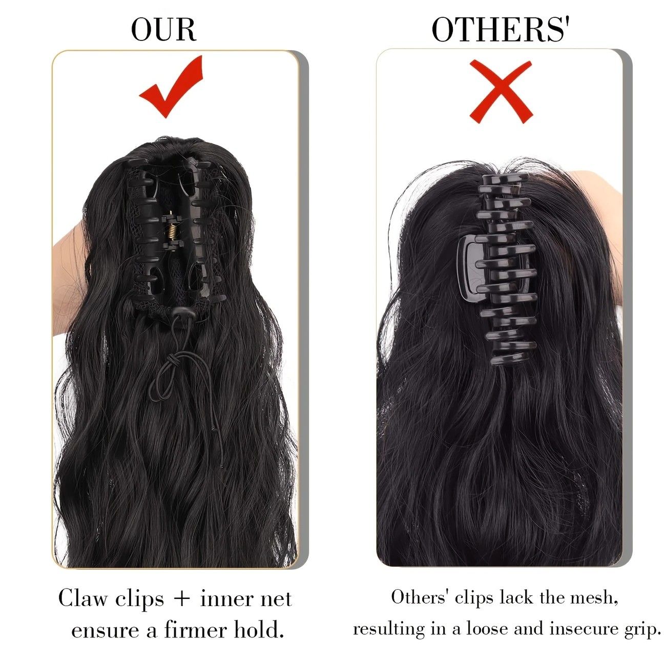 Water wave curly hair clip-in ponytail wig, made of high-heat-resistant synthetic material. Perfect for daily wear to add volume, ideal for holiday celebrations and Halloween parties.（Dark brown） - Image 8