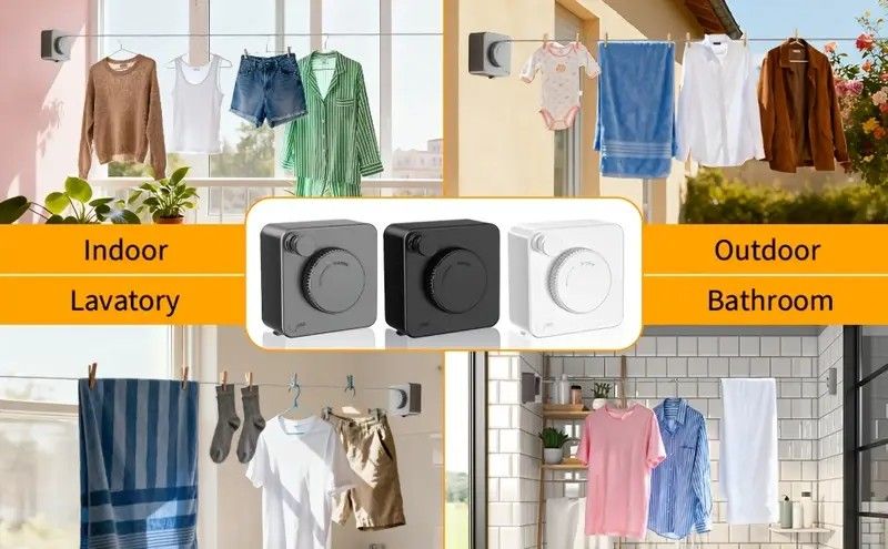 Retractable Invisible Clothesline | Freely Extends to 4.2 Meters, Holds Up to 40 Pounds, Suitable for Balcony Bathroom Outdoor Use, Essential for Small Spaces(black) - Image 7