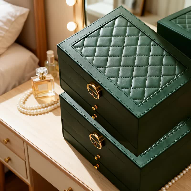 BLACK Multi - layer Jewelry Storage Box: Velvet Lining, Three - layer Zoning, Double - drawer Storage for Accessories - Image 7