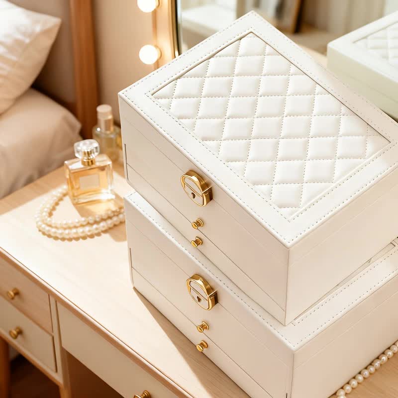 Pink Multi - layer Jewelry Storage Box: Velvet Lining, Three - layer Zoning, Double - drawer Storage for Accessories - Image 5