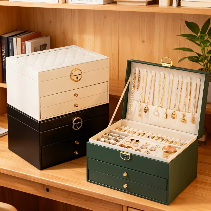 Pink Multi - layer Jewelry Storage Box: Velvet Lining, Three - layer Zoning, Double - drawer Storage for Accessories - Image 8