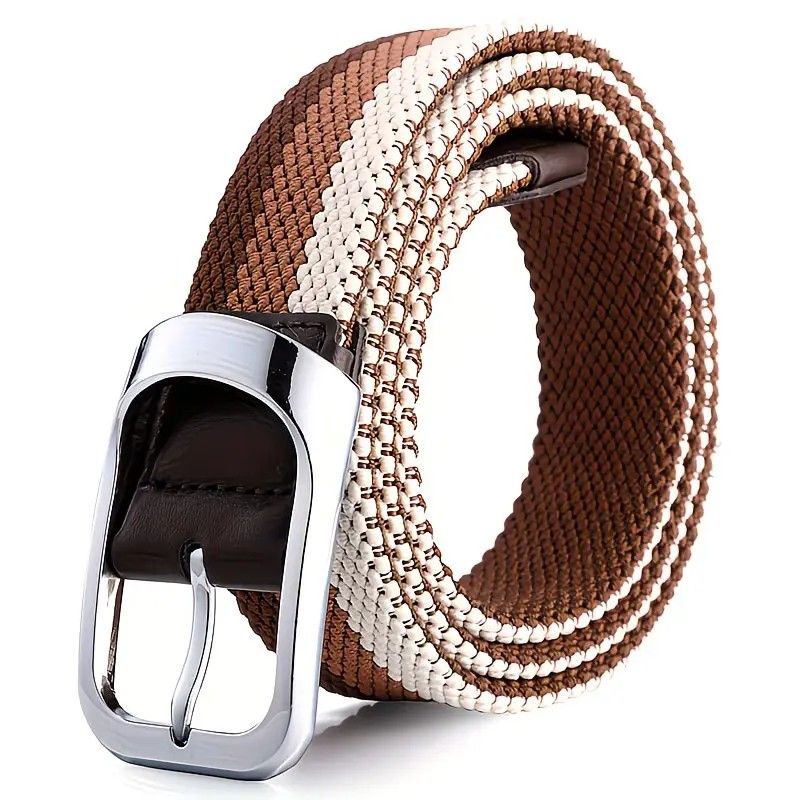 Three-Color Braided Golf Elastic Belt, Unisex, Stretchy Comfort and Versatile Matching, Top Choice for High-Quality Casual Trouser Belts(Blue+gray+white) - Image 4