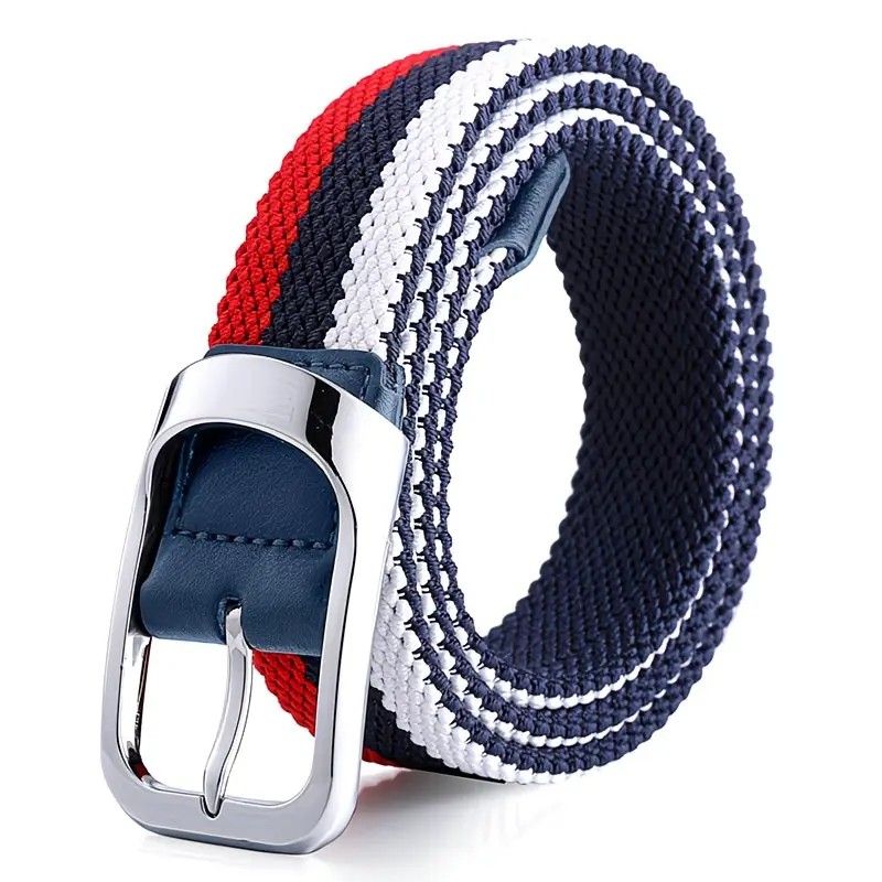 Three-Color Braided Golf Elastic Belt, Unisex, Stretchy Comfort and Versatile Matching, Top Choice for High-Quality Casual Trouser Belts/Coffee color+brown+white - Image 4