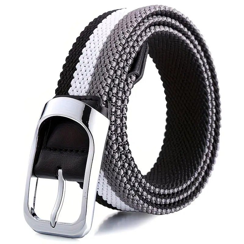 Three-Color Braided Golf Elastic Belt, Unisex, Stretchy Comfort and Versatile Matching, Top Choice for High-Quality Casual Trouser Belts/Coffee color+brown+white - Image 6