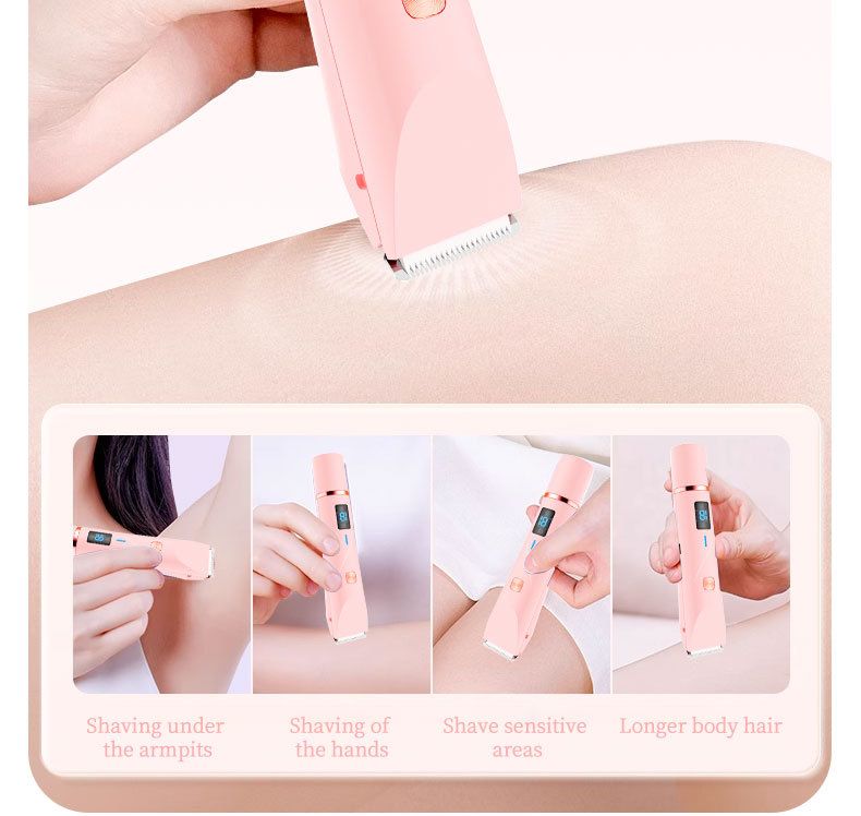 Women's Electric Dual Head Hair Remover – Double Ring Blade for Efficient Hair Removal, Fine Trimming Blade for Detailed Grooming, IPX7 Full Body Waterproof, Safe and Painless（pink) - Image 8