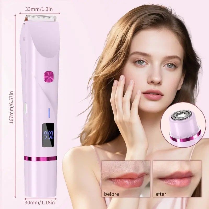 Women's Electric Dual Head Hair Remover – Double Ring Blade for Efficient Hair Removal, Fine Trimming Blade for Detailed Grooming, IPX7 Full Body Waterproof, Safe and Painless(BLUE) - Image 6